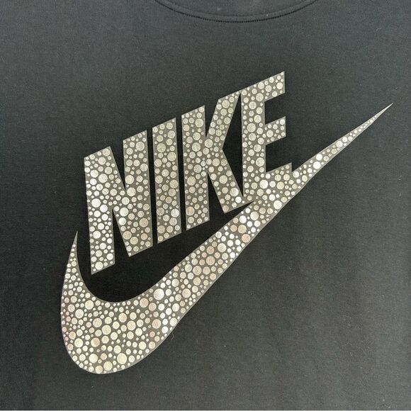 NIKE Women’s Pullover Metallic Polka Dot Swoosh Logo Sz M - Picture 3 of 11